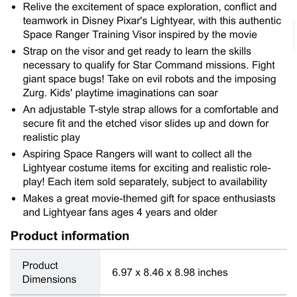 New in box Buzz Lightyear Space ranger training visor - Picture 5 of 5